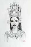 Danseuse en tenue du ballet de danse classique khmer - Ballet classique Khmer